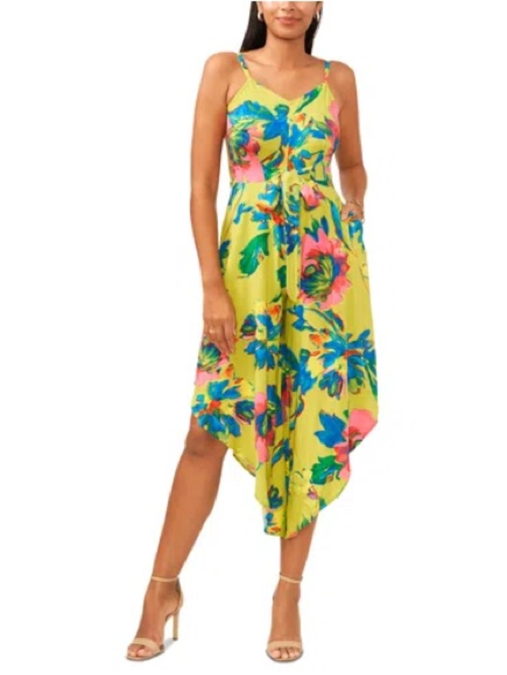 MSK
Printed Tie-front Jumpsuit In Multi